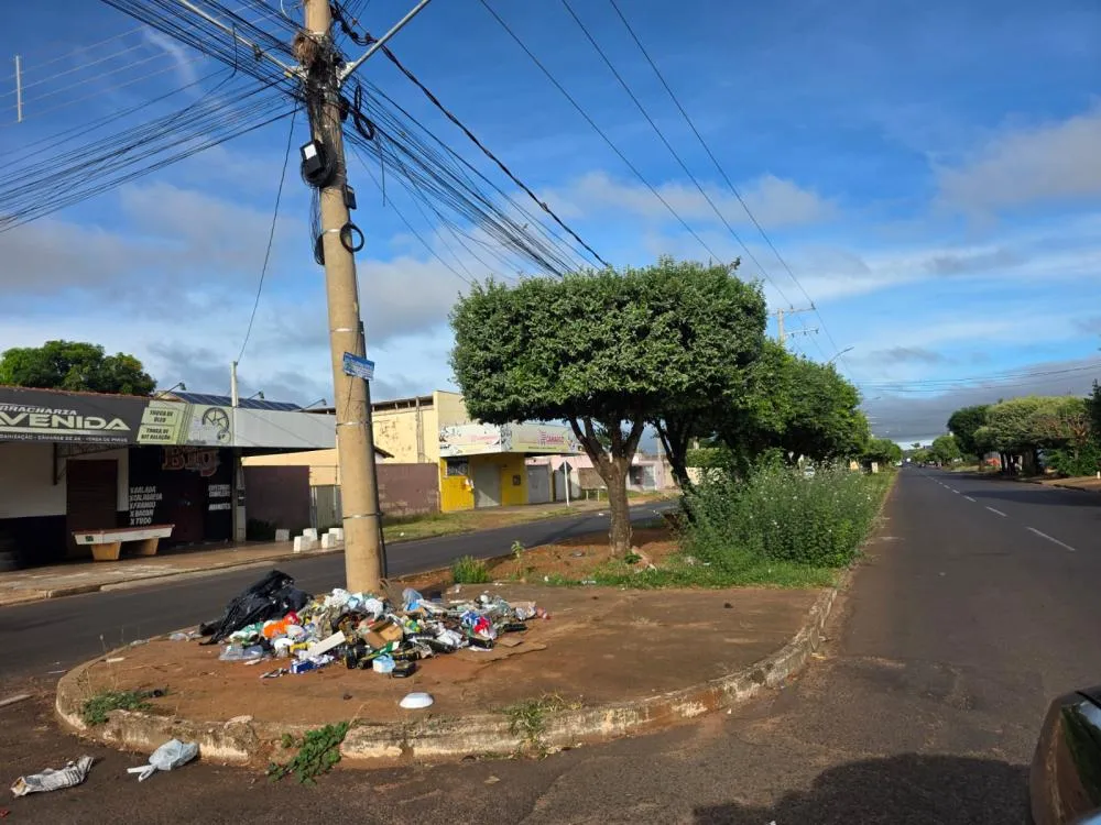 Três Lagoas abandonada: canteiros tomados pelo mato e lixo expõem descaso da Prefeitura